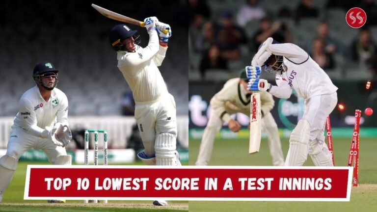Top 10 Lowest Score in a Test Innings