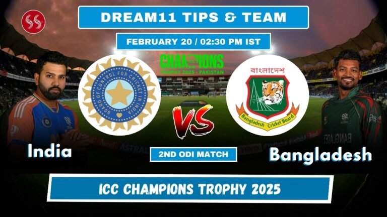 IND vs BAN Today's Dream11 Fantasy Team