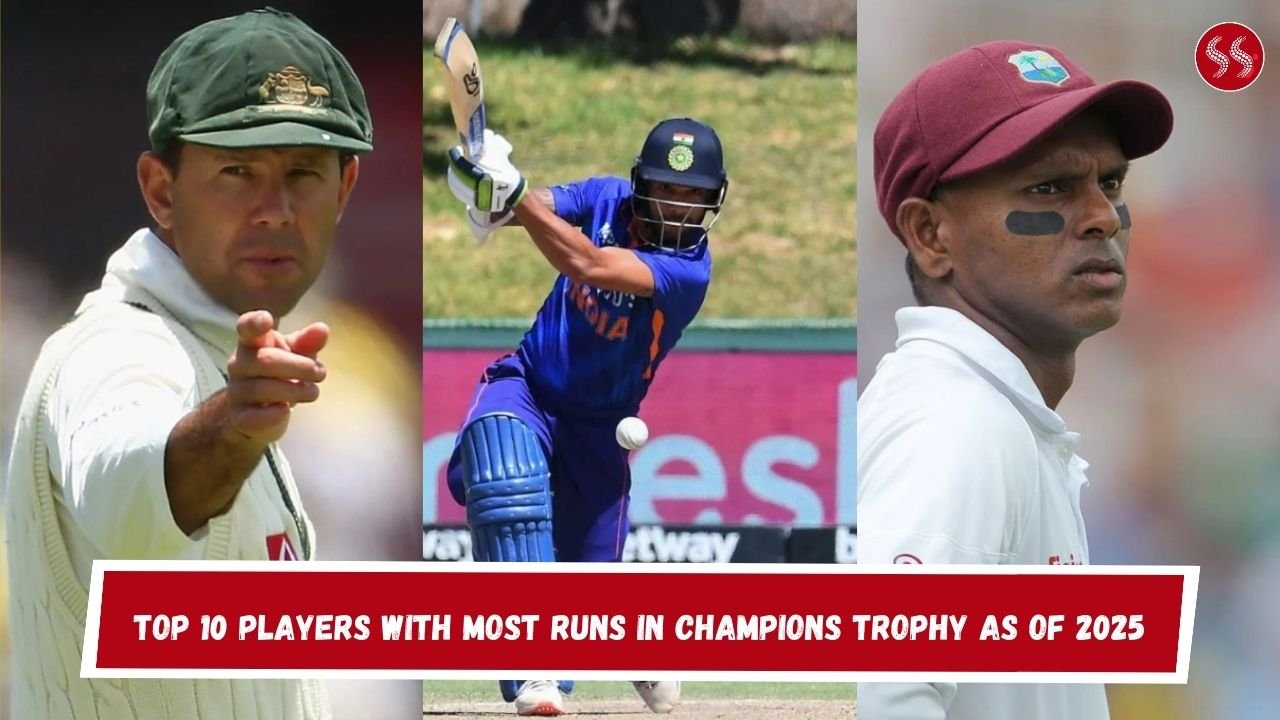 Top 10 Players with Most Runs in Champions Trophy as of 2025