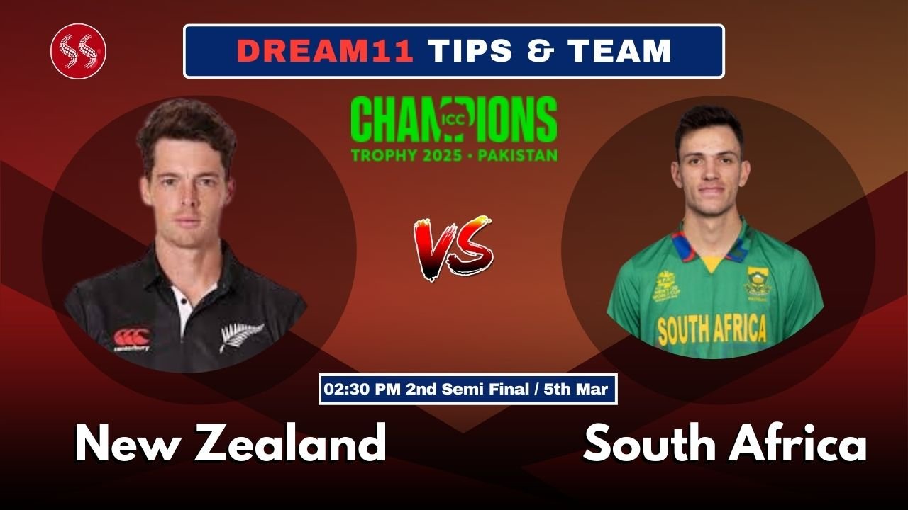 SA vs NZ Today's Dream11 Fantasy Team: South Africa vs New Zealand, 2nd Semi Final ICC Champions Trophy Odi Match & Pitch Report