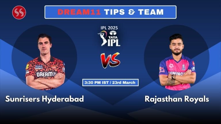 SRH vs RR Today's Dream11 Fantasy Team