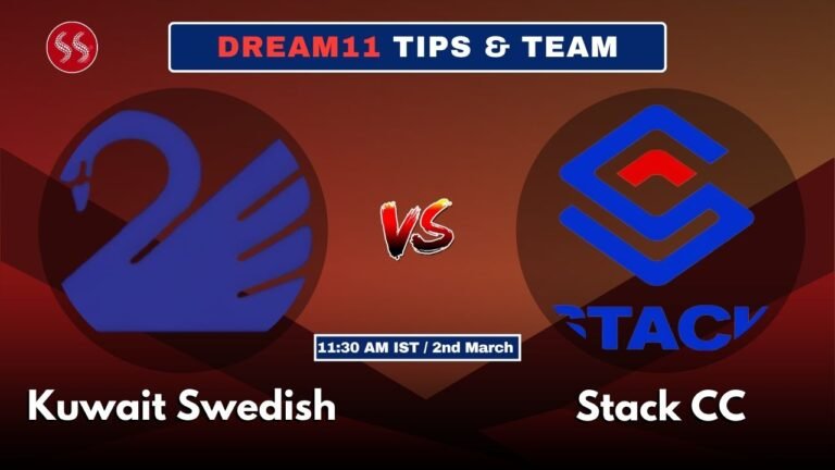 KW vs SCC Today's Dream11 Fantasy Team: Kuwait Swedish vs Stack CC, 4th T10 of KCC T10 Riaz Choudhry Ramadan Trophy Match & Pitch Report