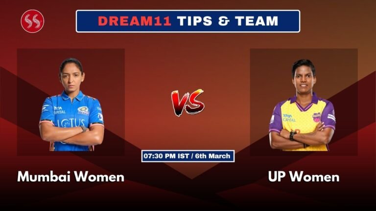 The UP-W vs MUM-W Today’s Dream11 Fantasy Team, 16th WPL T20 Match, who will win today’s match. Both teams are trying really hard to win this match. UP Women might have a tough time against Mumbai Women. It looks like Mumbai Women is likely to win this match. UP Women vs Mumbai Women, Match Details: LocationLucknowVenueEkana International Cricket StadiumDate & Time06th Mar / 07:30 PM IST LOCAL TimeStreamingJio Hotstar & Fancode AppEstablish2017Capacity50,000OwnerEkana Sportz CityHome TeamUttar Pradesh cricket team & India national cricket teamEnd Name North End, South EndFlood LightYes ALSO READ: SA vs NZ Today’s Dream11 Fantasy Team ENG vs SA Today’s Dream11 Fantasy Team UP-W vs MUM-W, T20 Head-to-Head Records: Total MatchesMumbai WomenUP WomenNo ResultTied642N/AN/A Team Form ( Recent Five Matches, Latest First ) Mumbai WomenUP WomenL W W W LL L T W L UP Women vs Mumbai Women, Weather Report: TemperatureHumidityWind SpeedCloud Cover24°C16%13 km/hr0 % UP-W vs MUM-W, Pitch Report: Ekana International Cricket Stadium, Lucknow is an amazing cricket ground for both bowlers and batters, especially for batsmen. The pitch is well-maintained, offering a good surface for batting and bowling. However, toss winning captain must choose 2nd batting due to his pitch record. On the other hand, batsmen have really good opportunities, especially at the middle of the game as a ball does't swings which makes it difficult for bowlers and can hit some boundaries for the team. Match Performance: Total Matches Played91st Batting Team Wins52nd Batting Team Wins4No ResultN/AAverage Batting Score141Highest Score199/2Lowest Score99/8Pitch ReportBatting Pitch UP Women vs Mumbai Women,Probable Playing 11: UP Women (UP-W): Grace Harris, Kiran Navgire, Georgia Voll, Dinesh Vrinda, Deepti Sharma (c), Shweta Sehrawat, Uma Chetry (WK), Chinelle Henry, Sophie Ecclestone, Gouher Sultana, Kranti Goud, Dinesh Vrinda Mumbai Women (MW-W): Yastika Bhatia (WK), Hayley Matthews, Nat Sciver-Brunt, Harmanpreet Kaur (c), Amelia Kerr, Sajeevan Sajana, Amanjot Kaur, G Kamalini, Sanskriti Gupta, Jintimani Kalita, Shabnam Ismail UP-W vs MUM-W, Today’s Dream11 Fantasy Team: Top PicksPlayersBatsmenHarmanpreet Kaur Wicket-KeeperYastika BhatiaAll RounderGrace Harris, Hayley Matthews, Nat Sciver-Brunt, Deepti Sharma, Amelia Kerr, Chinelle Henry, Amanjot KaurBowlersSophie Ecclestone, Shabnam Ismail Delhi Capitals Women vs Royal Challengers Bengaluru Women, Betting Tips: TipsBetWho Will Win The TossUP WomenMatch WinnerMumbai WomenTotal Boundaries30+Player Of The MatchHarmanpreet Kaur 1st Innings Total180+Most Wicket TakerShabnam Ismail Today Dream11 Team, Captain & Vice-Captain: Hayley Matthews (C) Nat Sciver-Brunt (VC) Disclaimer: The above predictions and team selections are based on analysis and understanding of the game. It’s advisable to consider the latest team news and updates before finalizing your fantasy team. SEE MORE: NWD vs TIT Today’s Dream11 Fantasy Team MEC vs SBS Today’s Dream11 Fantasy Team WFK vs RL Today’s Dream11 Fantasy Team