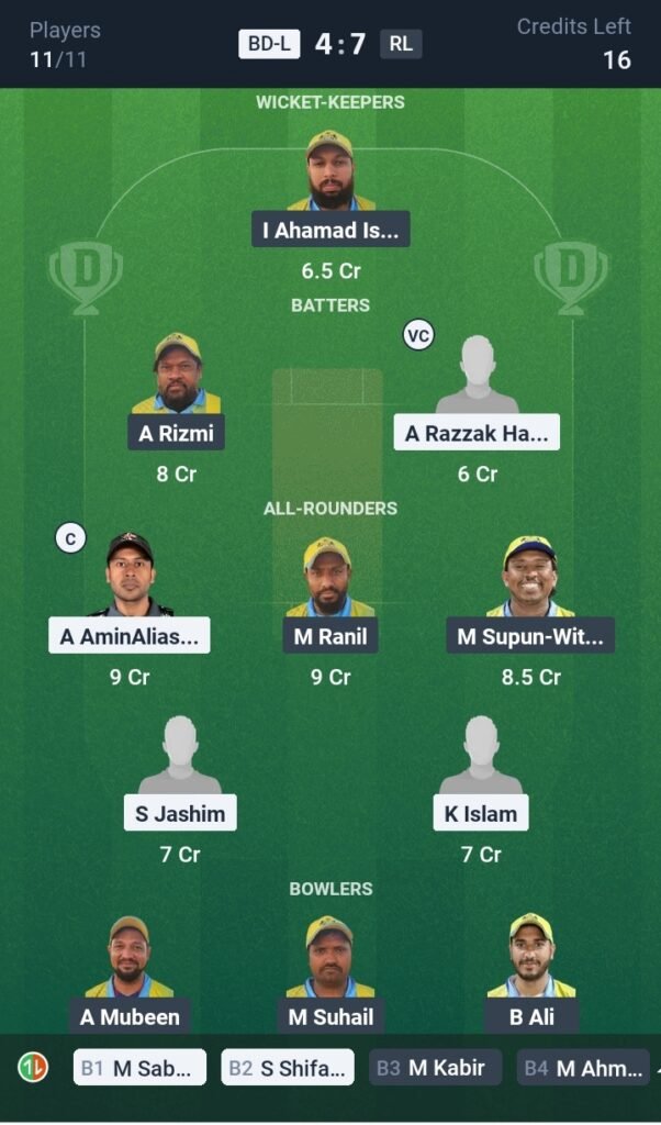 BAN-L vs RL Today’s Dream11 Fantasy Team: 49th T10, Match & Pitch Report 3 BAN-L vs RL Today’s Dream11 Fantasy Team