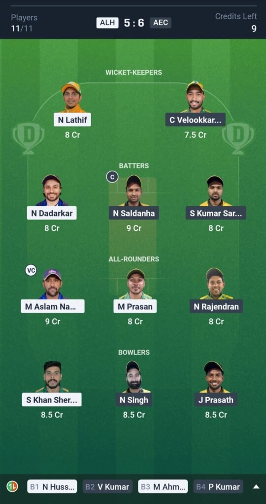 ALH vs AEC Today’s Dream11 Fantasy Team: Final, Match & Pitch Report 3 ALH vs AEC Today’s Dream11 Fantasy Team: