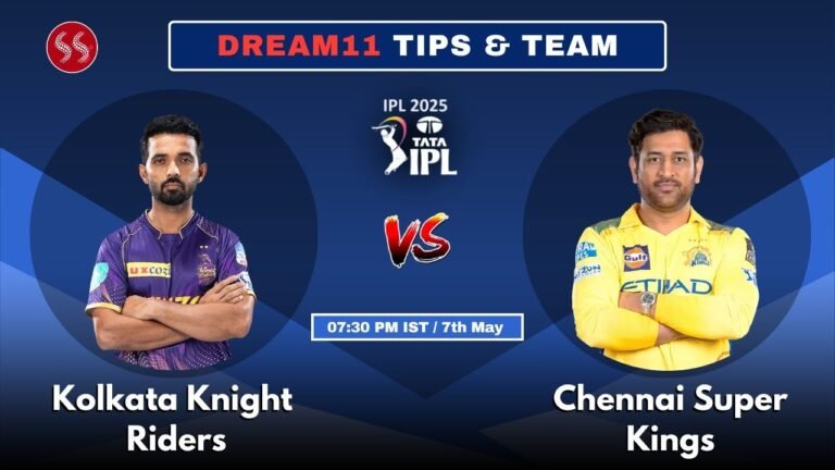 KKR vs CSK Today’s Dream11 Fantasy Team