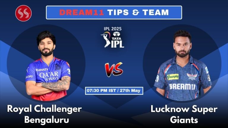 RCB vs LSG Today’s Dream11 Fantasy Team