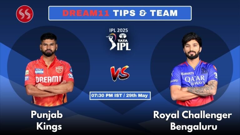 PBKS vs RCB Today’s Dream11 Fantasy Team