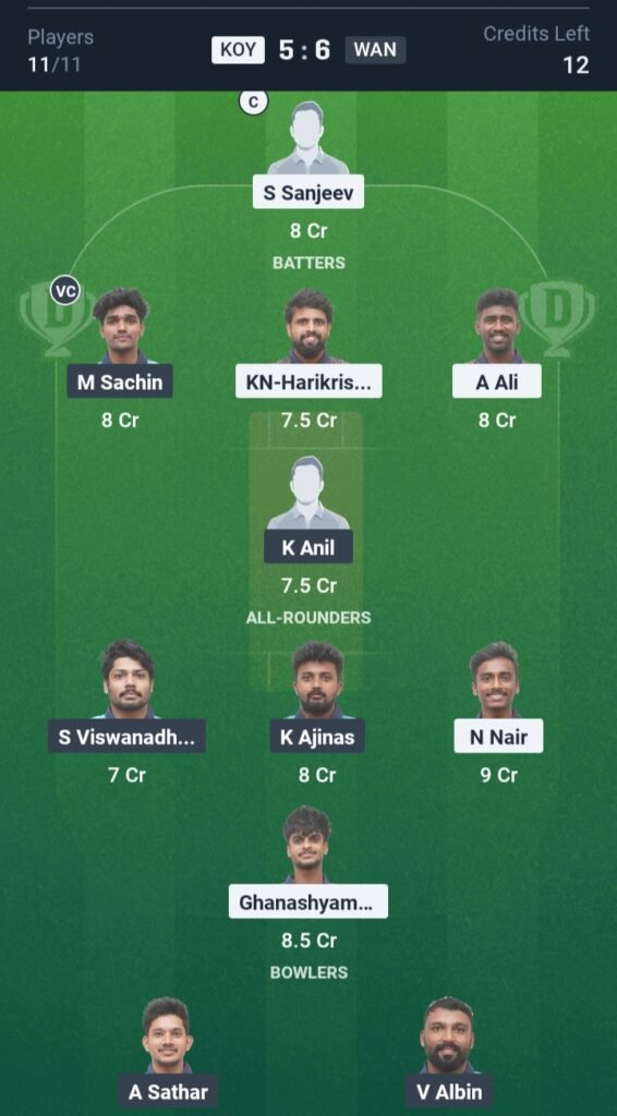KOY VS WAN Today’s Dream11 Fantasy Team: 24th T20 Match & Pitch Report: 3 KOY VS WAN Today’s Dream11 Fantasy Team: 24th T20 Match & Pitch Report:
