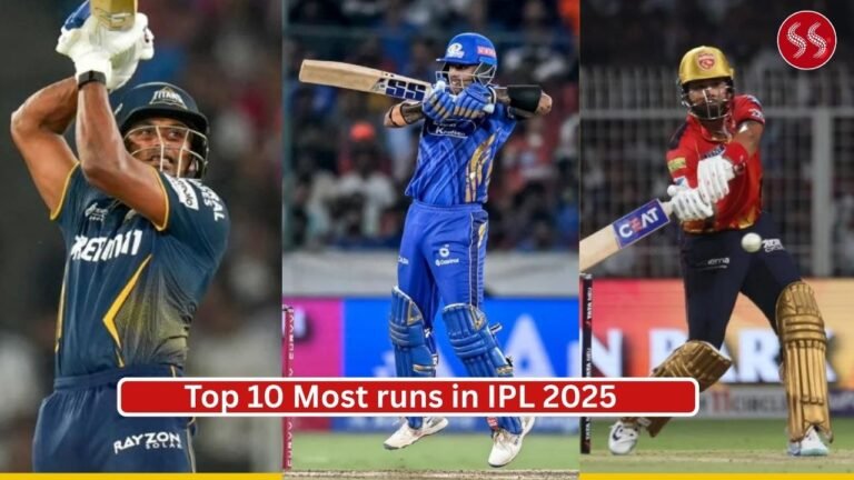 Top 10 Most runs in IPL 2025