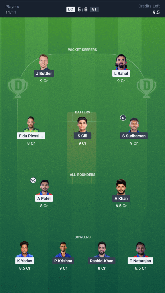 DC vs GT Today’s Dream11 Fantasy Team: 60th T20 Match & Pitch Report 3 DC vs GT Today’s Dream11 Fantasy Team
