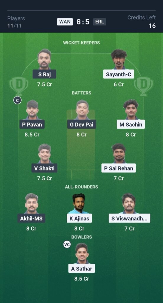 WAN VS ERL Today’s Dream11 Fantasy Team: 31st T20 Match & Pitch Report: 3 WAN VS ERL Today’s Dream11 Fantasy Team, 31st T20 2025