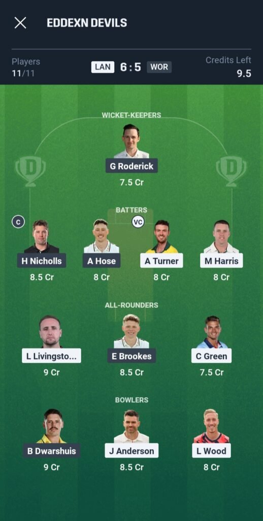 MID vs SUS Today’s Dream11 Fantasy Team: 1st T20 Match & Pitch Report 3 LAN vs WOR Today’s Dream11 Fantasy Team T20 2025