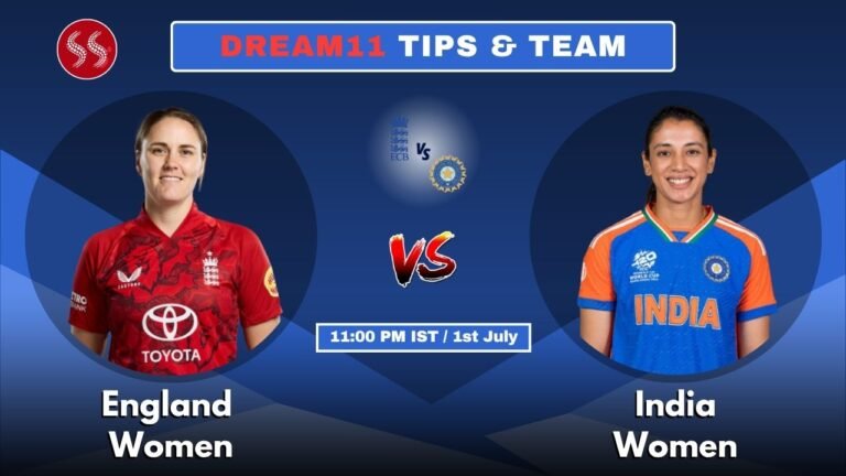 ENG-W vs IND-W Today's Dream11 Fantasy Team
