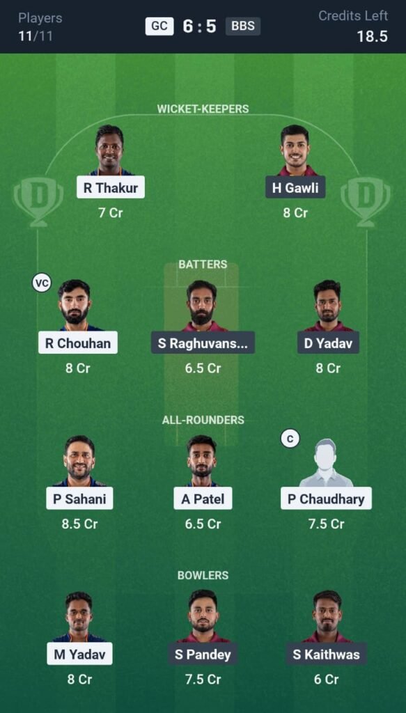 GC vs BB Today's Dream11 Fantasy Team: 10th T20 Match & Promising Pitch Report 3 GC vs BB Today's Dream11 Fantasy Team: 10th T20 Match & Promising Pitch Report
