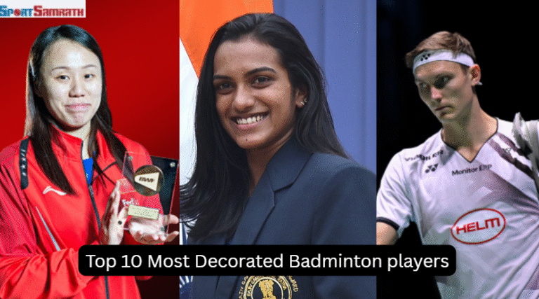 Most decorated badminton players holding trophies after championship wins