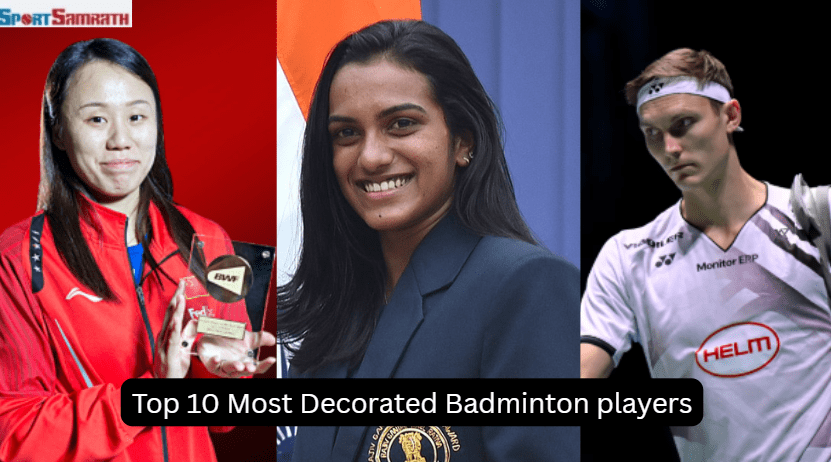 Most decorated badminton players holding trophies after championship wins