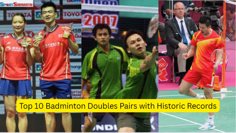 Most decorated badminton doubles pairs holding trophies