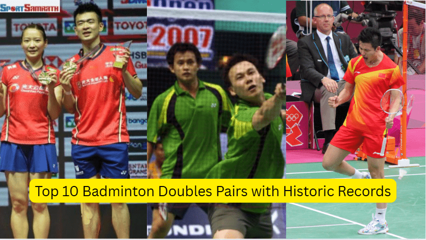 Most decorated badminton doubles pairs holding trophies