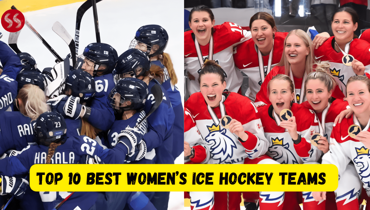 Top 10 best women’s ice hockey teams in 2025 standing on rink after championship game with national flags