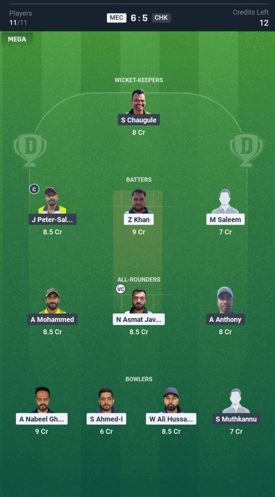 MEC vs CHK Today’s Dream11 Fantasy Team: 29th T20 Match & Promising Pitch Report 3 MEC vs CHK Today’s Dream11 Fantasy Team