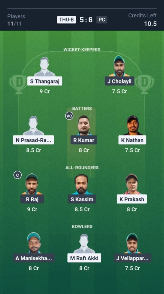 PC vs THN-B Today's Dream11 Fantasy Team: 18th T20 Match & Promising Pitch Report 3 PC vs THN-B Today's Dream11 Fantasy Team: 18th T20 2025