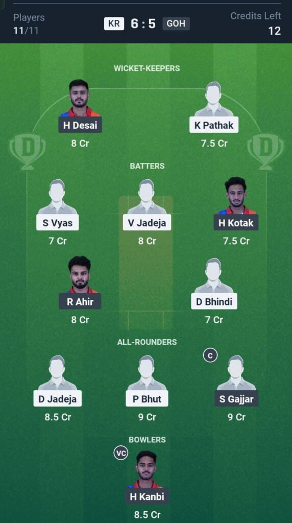 KR vs GOH Today's Dream11 Fantasy Team: 17th T20 Match & Promising Pitch Report 3 KR vs GOH Today's Dream11 Fantasy Team: 17th T20 Match & Promising Pitch Report