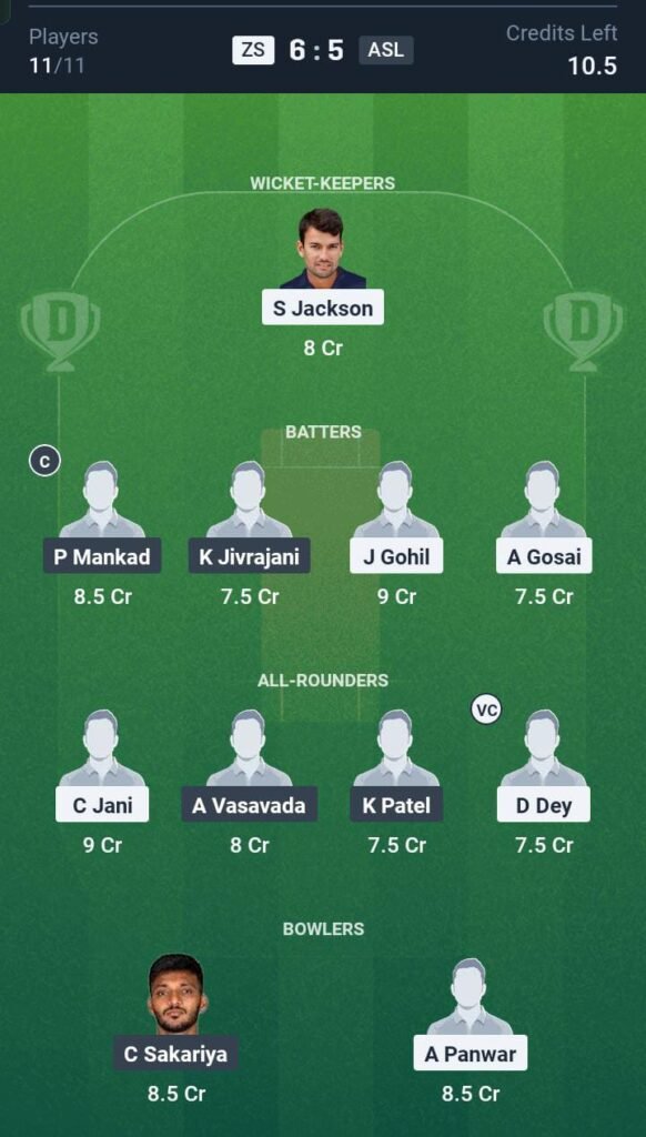 ZS vs ASL Today's Dream11 Fantasy Team: 18th T20 Match & Promising Pitch Report 3 ZS vs ASL Today's Dream11 Fantasy Team: 18th T20 Match & Promising Pitch Report