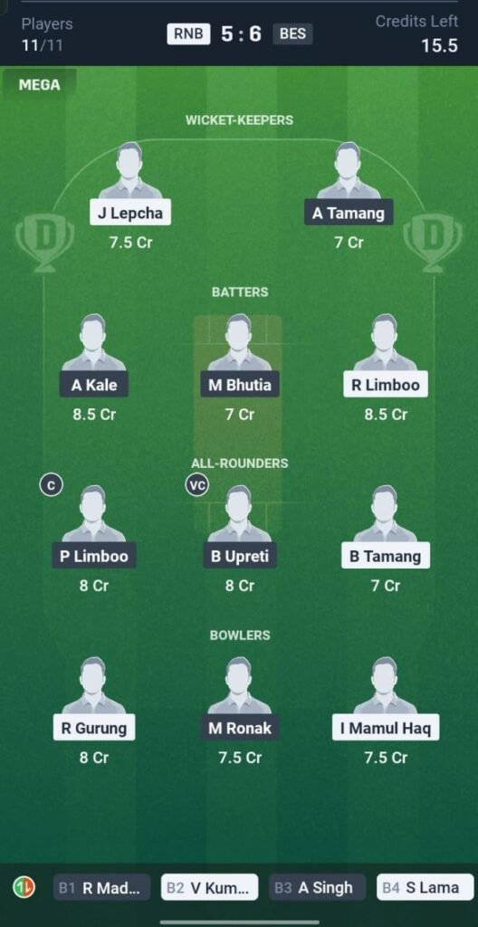 RNB vs BES Today's Dream11 Fantasy Team: 6th T20 Match & Promising Pitch Report 3 RNB vs BES Today's Dream11 Fantasy Team: 6th T20 Match & Promising Pitch Report