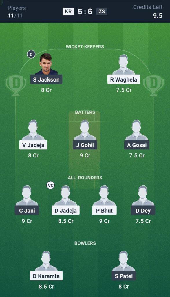 KR vs ZS Today's Dream11 Fantasy Team: 20th T20 Match & Promising Pitch Report 3 KR vs ZS Today's Dream11 Fantasy Team: 20th T20 Match & Promising Pitch Report