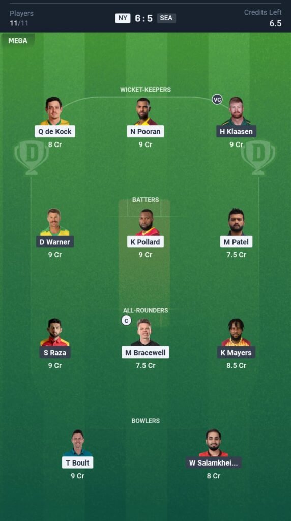 MI NY vs SEO Today's Dream11 Fantasy Team: 9th T20 Match & Promising Pitch Report 3 MI NY vs SEO Today's Dream11 Fantasy Team