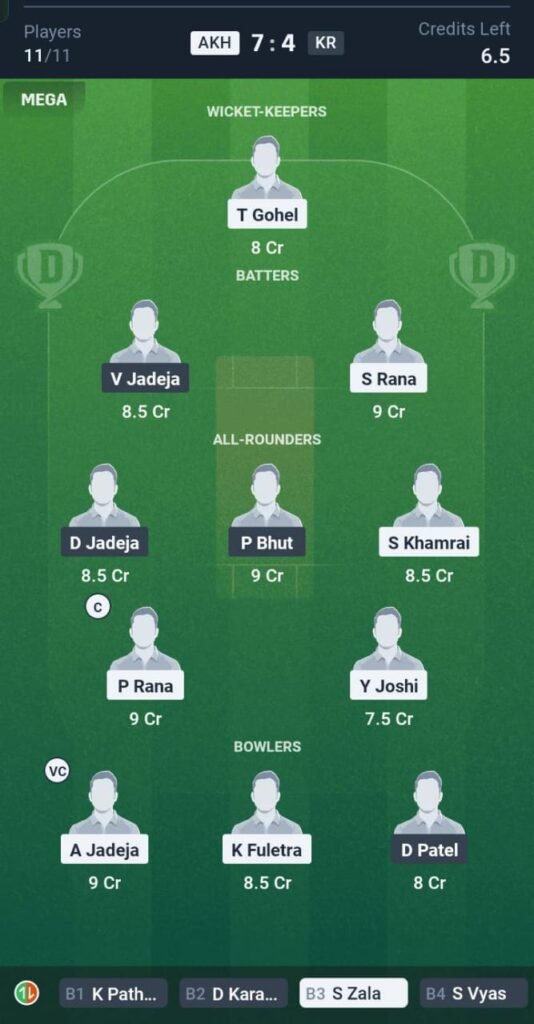 AKH vs KR Today's Dream11 Fantasy Team: Final T20 Match & Promising Pitch Report 3 AKH vs KR Today's Dream11 Fantasy Team: Final T20 Match & Promising Pitch Report