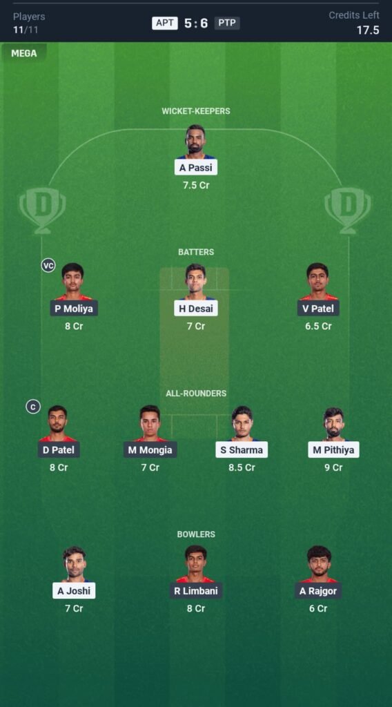 APS vs PP Today's Dream11 Fantasy Team: 10th T20 Match & Promising Pitch Report 3 APS vs PP Today's Dream11 Fantasy Team