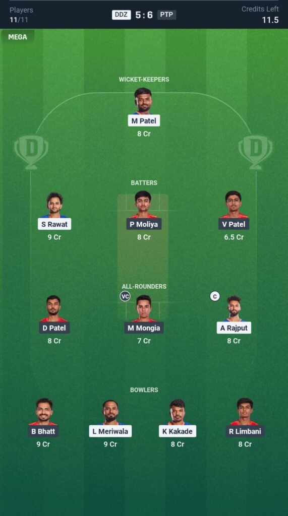 DD vs PP Today's Dream11 Fantasy Team: 12th T20 Match & Promising Pitch Report 3 DD vs PP Today's Dream11 Fantasy Team
