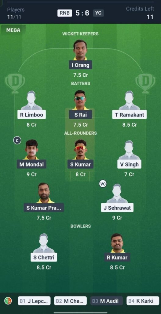RNB vs YC Today's Dream11 Fantasy Team: 26th T20 Match & Promising Pitch Report