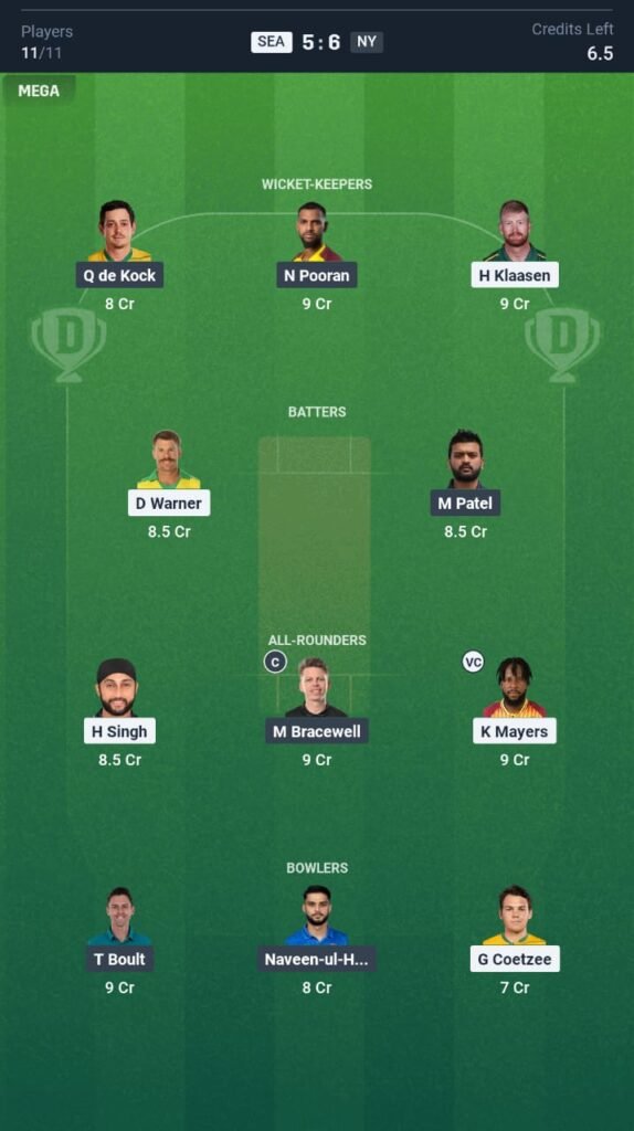 MI NY vs SEO Today's Dream11 Fantasy Team: 18th T20 Match & Promising Pitch Report 3 MI NY vs SEO Today's Dream11 Fantasy Team