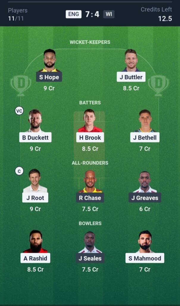 ENG VS WI Today’s Dream11 Fantasy Team: 3rd ODI Match & Pitch Report: 3 ENG VS WI Today’s Dream11 Fantasy Team: 3rd ODI 2025