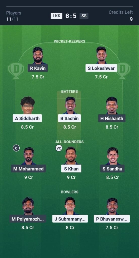 SS vs LKK Today's Dream11 Fantasy Team: 26th T20 Match & Promising Pitch Report 3 SS vs LKK Today's Dream11 Fantasy Team: 26th T20 Match 2025