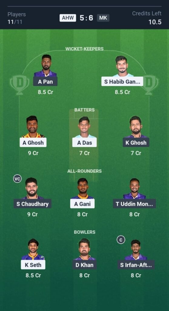 MK vs AHW Today's Dream11 Fantasy Team: 13th T20 Match & Promising Pitch Report 3 MK vs AHW Today's Dream11 Fantasy Team: 13th T20 2025