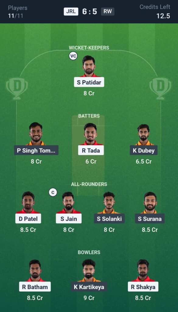 RJ vs JRL Today's Dream11 Fantasy Team: 16th T20 Match & Promising Pitch Report 3 RJ vs JRL Today's Dream11 Fantasy Team: 16th T20 Match 2025