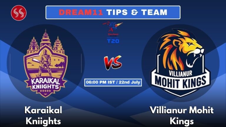 KK vs VMK Today's Dream11 Fantasy Team