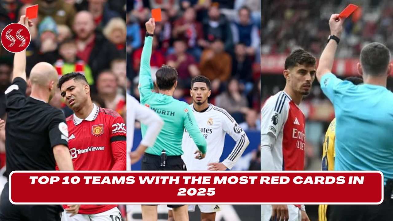 Top 10 Teams with the Most Red Cards