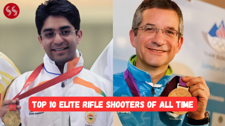 Top 10 Elite Rifle Shooters of All Time aiming with precision during Olympic finals