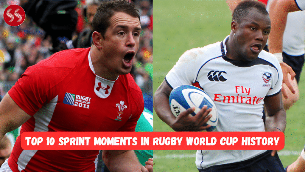 Top 10 Sprint Moments in Rugby World Cup history featuring legendary tries and breakaway runs