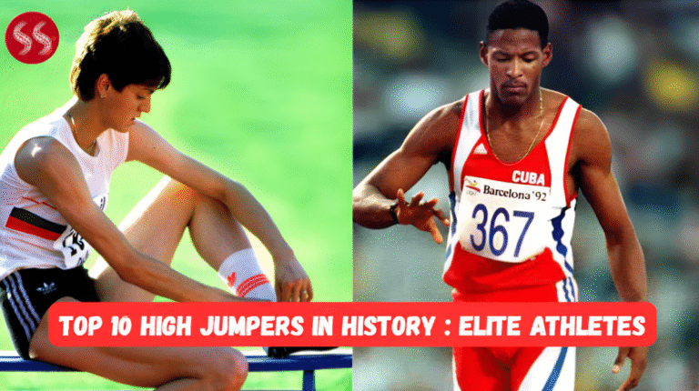 The top 10 high jumpers in history clearing record-breaking heights at international championships