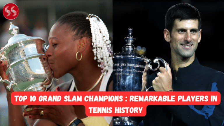 Top 10 Grand Slam Champions lifting their tennis trophies after historic wins