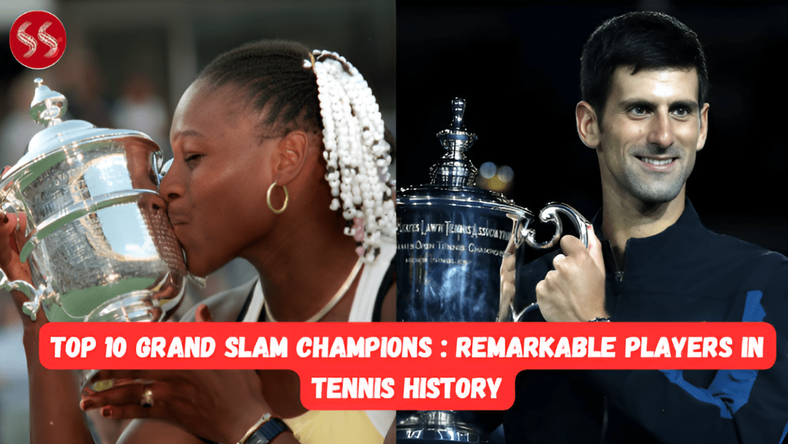 Top 10 Grand Slam Champions lifting their tennis trophies after historic wins