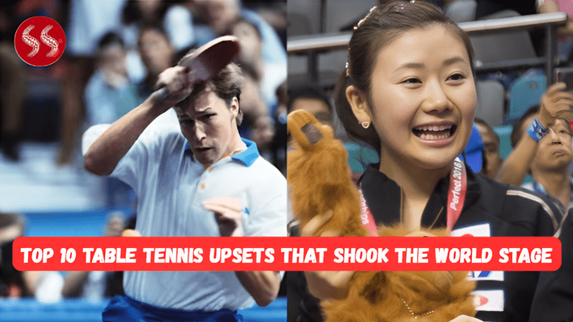Jan-Ove Waldner celebrates after defeating Wang Tao in the 1992 Olympic final – Top 10 Table Tennis Upsets