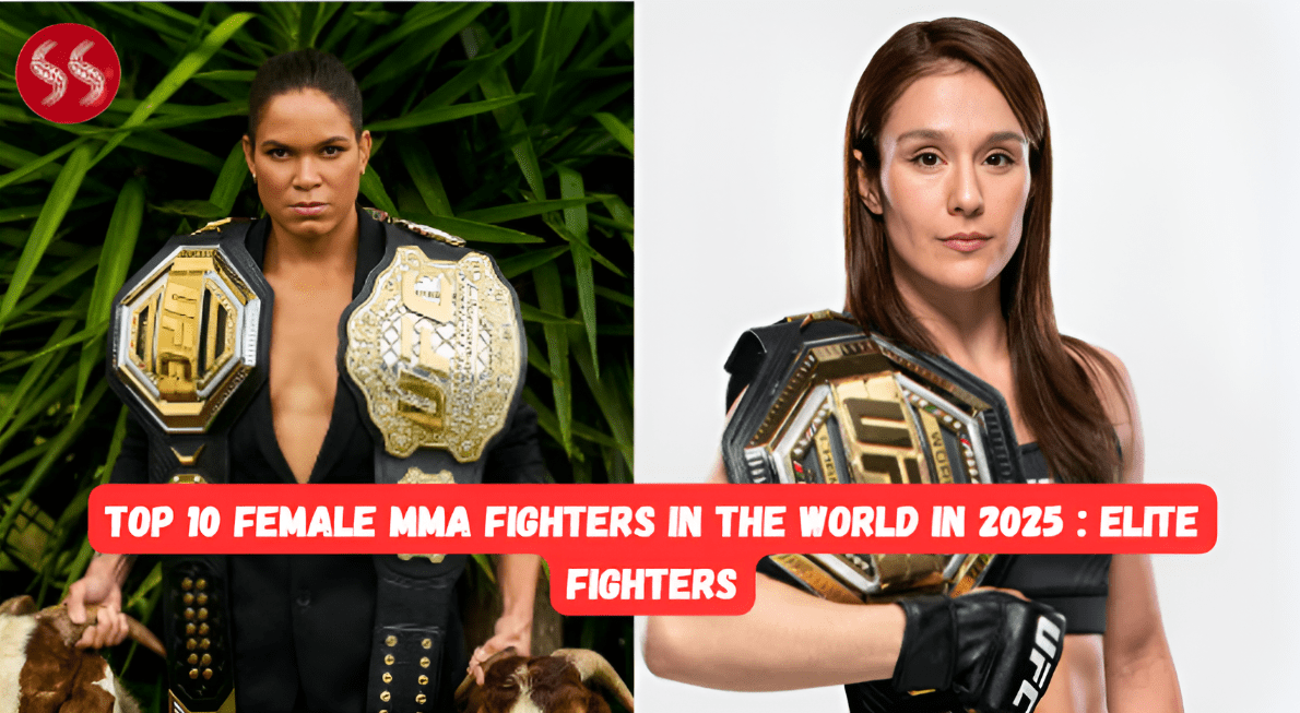 Top 10 female MMA fighters posing with championship belts in 2025