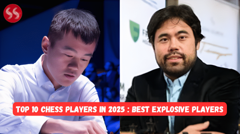 Collage of the top 10 chess players in 2025 competing at major global tournaments
